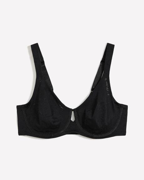 Black Underwire Burnout Jacquard Unlined Bra - ti Voglio