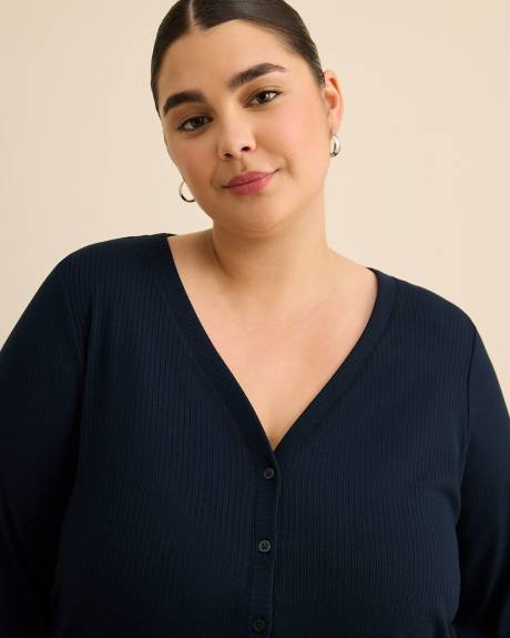 Cardigan pyjama &agrave; manches longues en tricot c&ocirc;tel&eacute; - ti Voglio