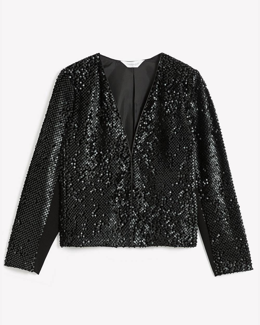 Black sequins blazer sales