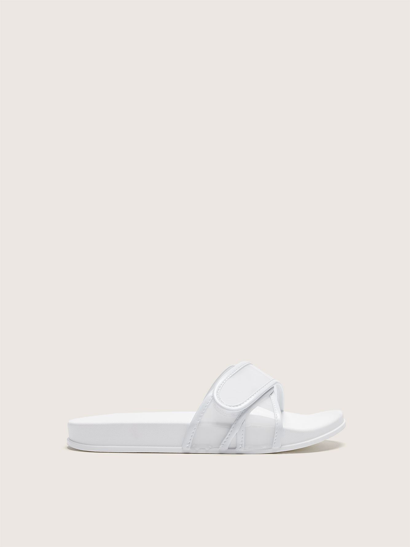 Wide Pool Slide Sandal with Velcro Strap Addition Elle Penningtons
