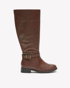 Extra Wide Width, Tall Riding Boot with Buckle Strap
