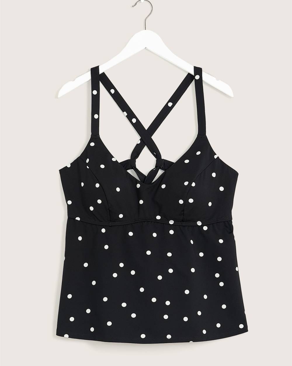 Dotted EmpireCut ALine Tankini Top Penningtons