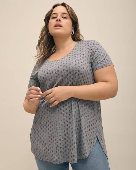 Responsible, Printed Modern Short-Sleeve Scoop Neck Tunic