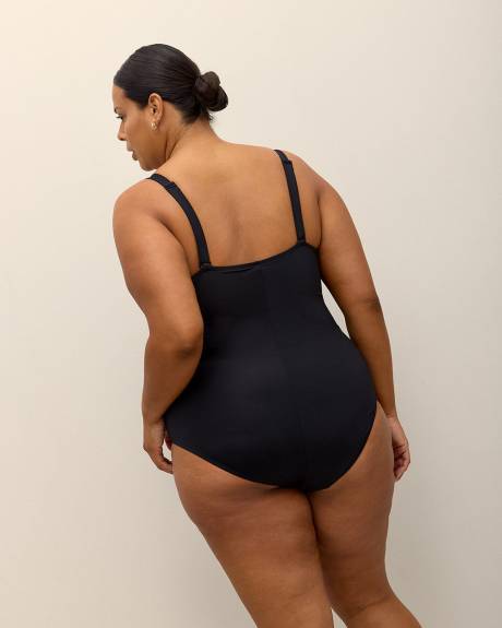 Black Wrap One-Piece Swimwear