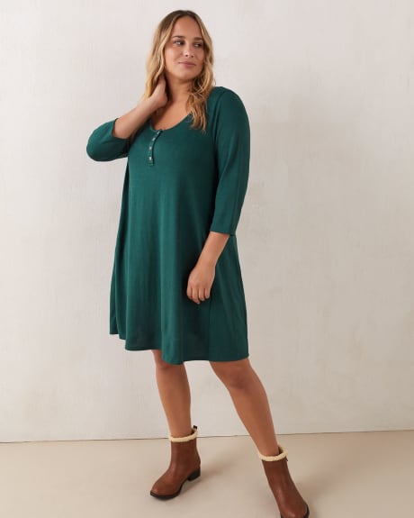 3/4 Sleeve Heather A-Line Dress - In Every Story