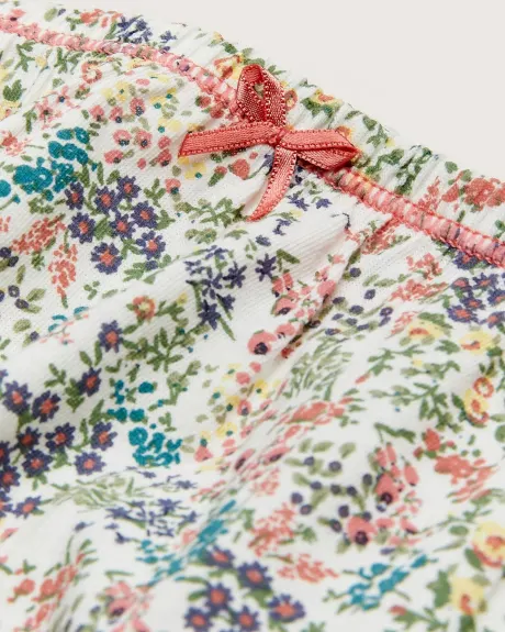 Culotte échancrée en coton jersey, imprimé fleurs du jardin - ti VOGLIO