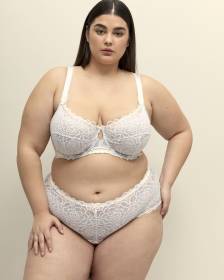 Culotte classique en dentelle blanche à deux tons - Déesse Collection