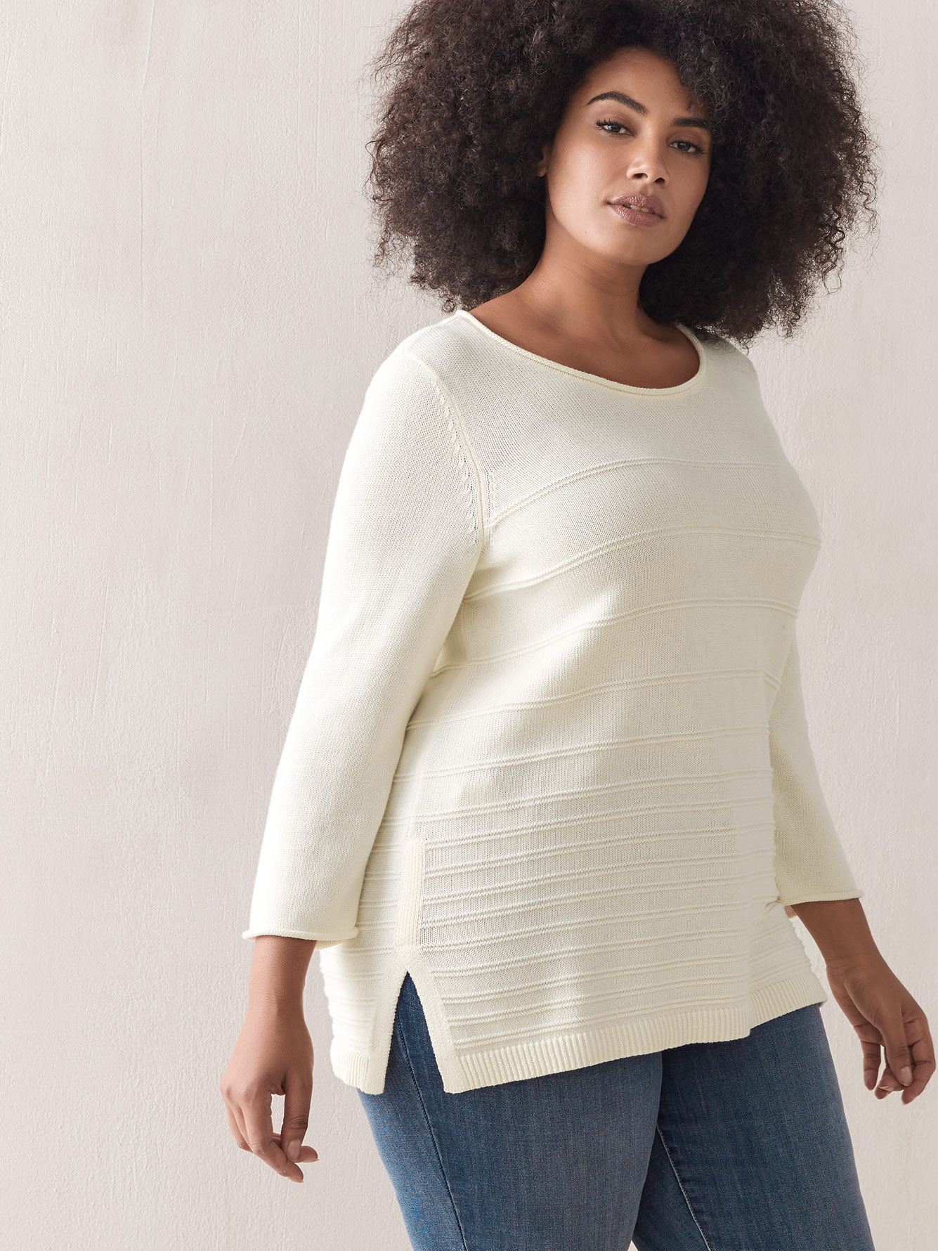 Scoop Neck Cotton Sweater - In Every Story | Penningtons