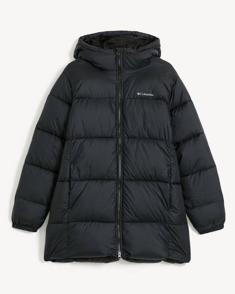 Black Mid-Length Puffer Jacket - Columbia