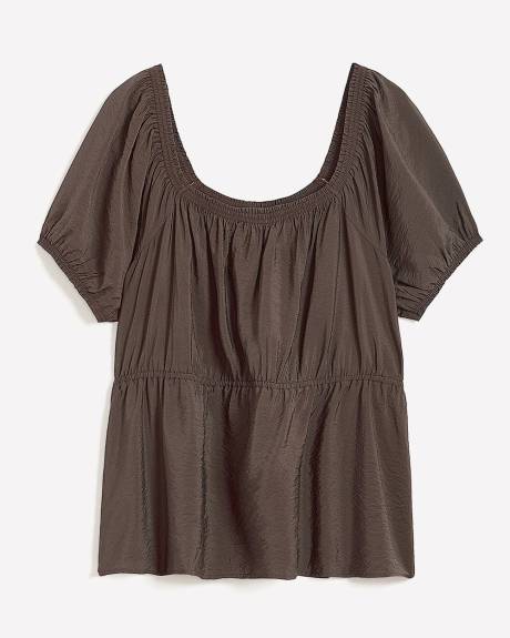 Blouse à encolure carrée avec manches courtes ballon