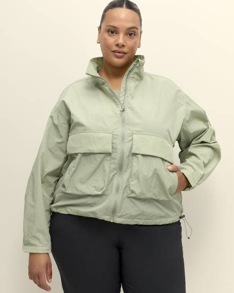 Green Paracutie Cropped Cargo Windbreaker - Columbia