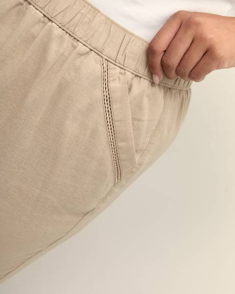 Linen Blend Tapered-Leg Pant