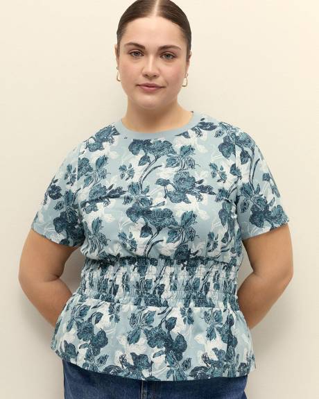Knit Top with Smocked Waist - Addition Elle