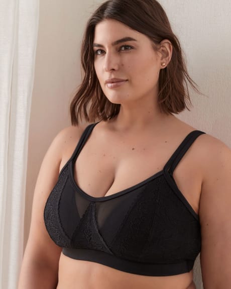 Boudoir Mesh And Lace Bralette With Removable Pads - Déesse Collection