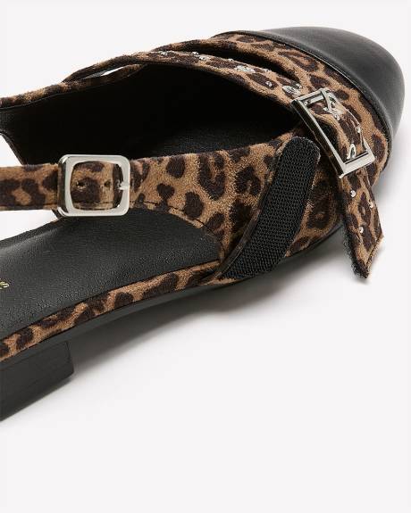 Extra Wide Width, Leopard Print Slingback with Strap and Buckle