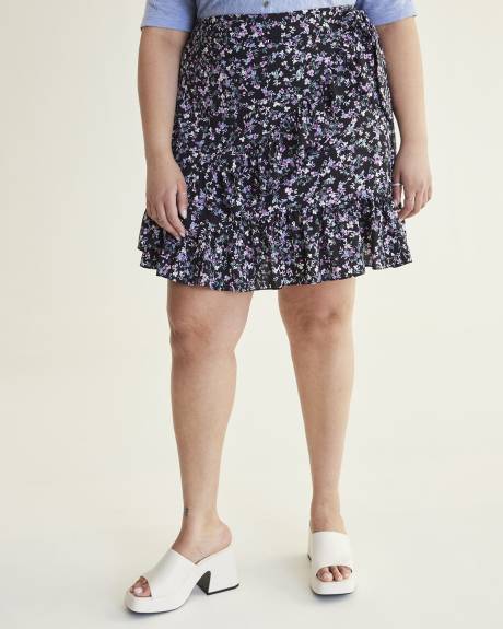 Floral Mini Wrap Skirt