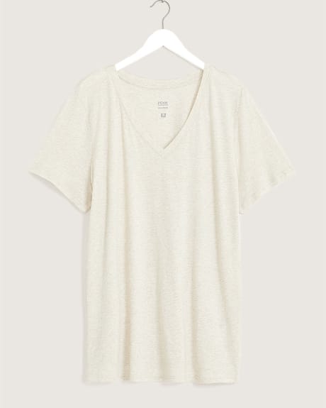 Boyfriend-Fit Short-Sleeve V-Neck Tee