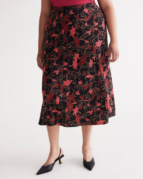 Floral Satin Maxi Slip Skirt