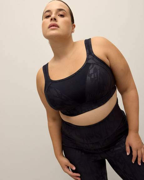 High Support Underwire Sports Bra with Foil Pattern - Active Zone
