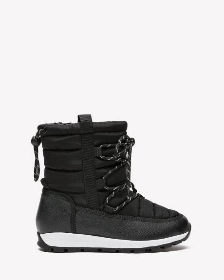 Extra Wide Width, Black Lace-Up Quilted Winter Boot Extra Wide Width, Black Lace-Up Quilted Winter Boot
