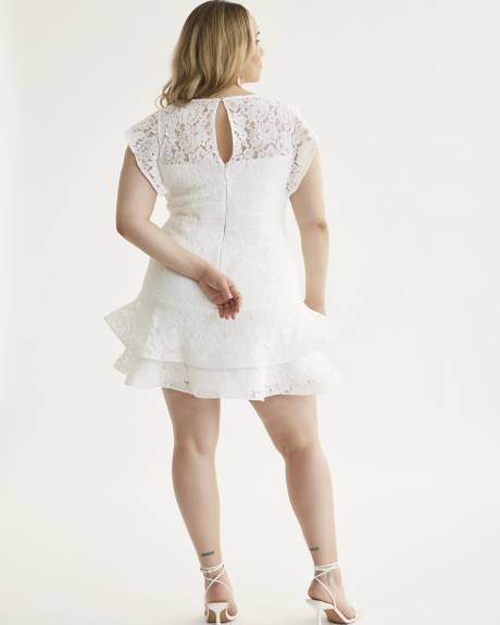 Sienna Tiered Lace Mini Dress - City Chic
