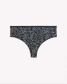 Heart-Print Thong with Shiny Elastic - ti Voglio