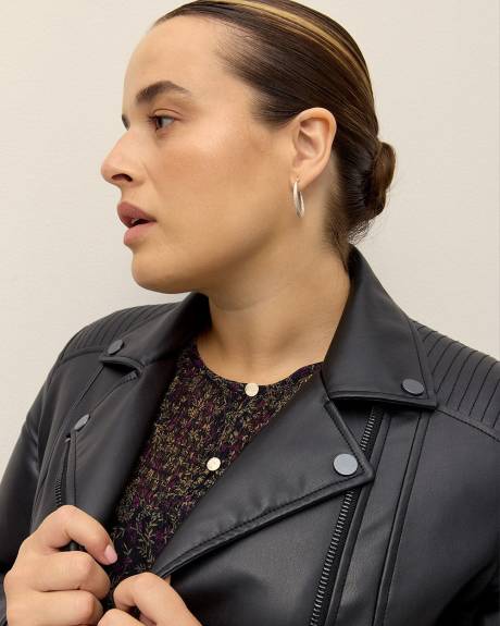 Faux-Leather Moto Jacket - Addition Elle