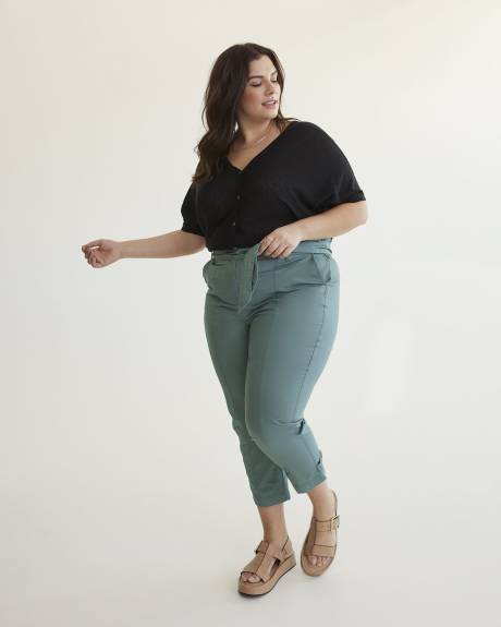 Short Cardigan Cocoon-Shape with 3/4-Sleeve