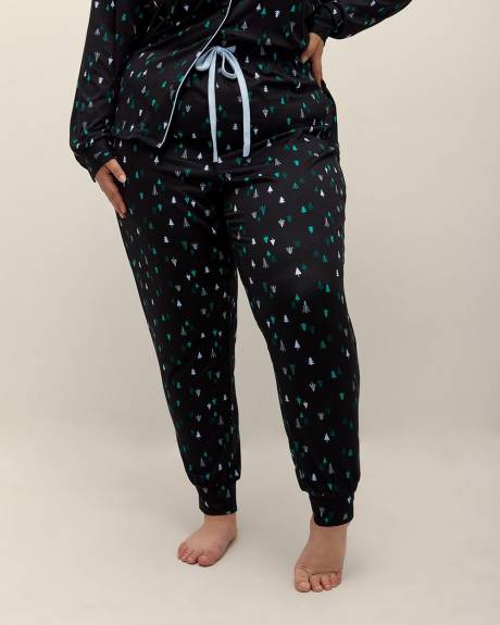 Brushed Pyjama Set with Pine Tree Print - ti Voglio