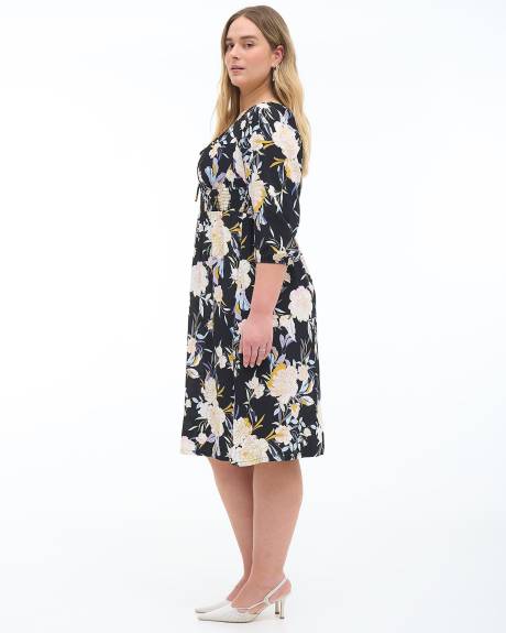 Robe tissée à manches trois-quarts - Addition Elle