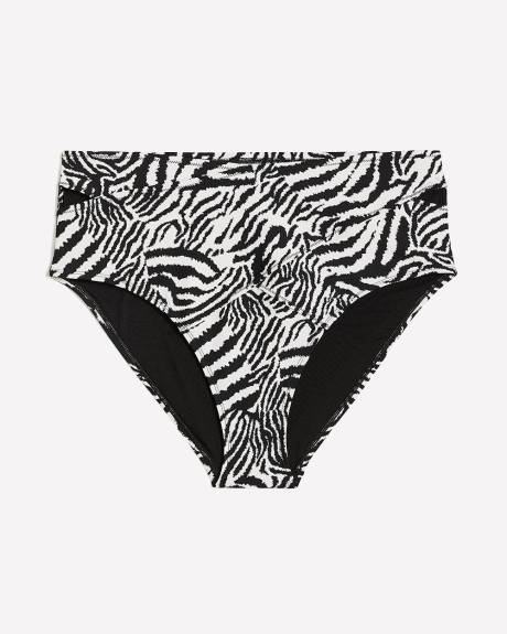 Zebra-Print High-Rise Criss-Cross Bikini Brief