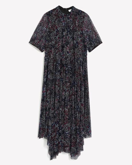 Robe mi-longue en tricot avec ourlet asymétrique - Addition Elle