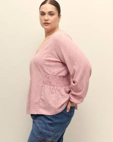 V-Neck Trop with Smocking at Waist