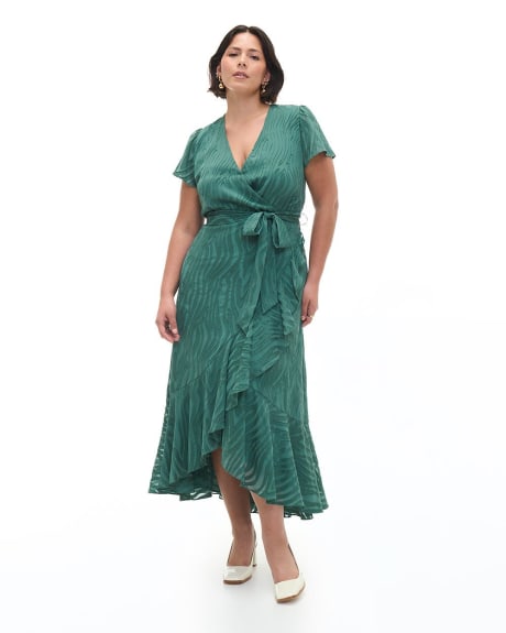Woven Wrap Sangria Dress - Additon Elle