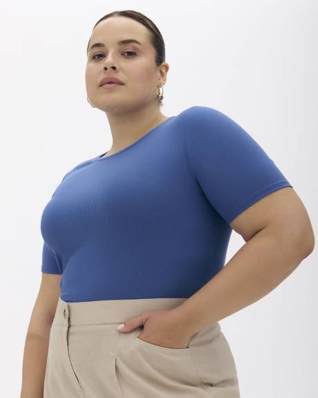 Responsible, Ribbed Modern-Fit Crew Neck Tee - Addition Elle