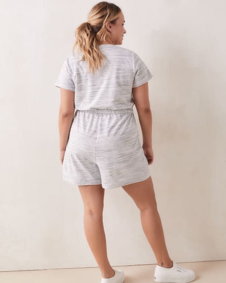 Space-Dyed Short-Sleeve Romper - ActiveZone