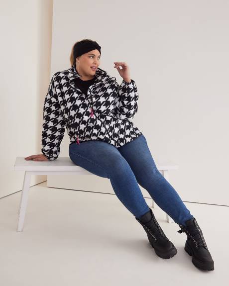 Printed Fleece Jacket With Zipper Closure - Active Zone