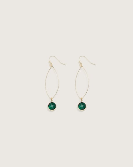 Pendant Earring with Green Stone