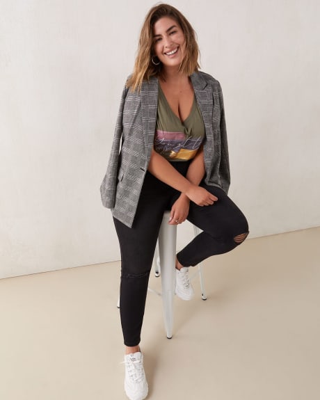 Jean usé à jambe étroite, noir - d/C Jeans