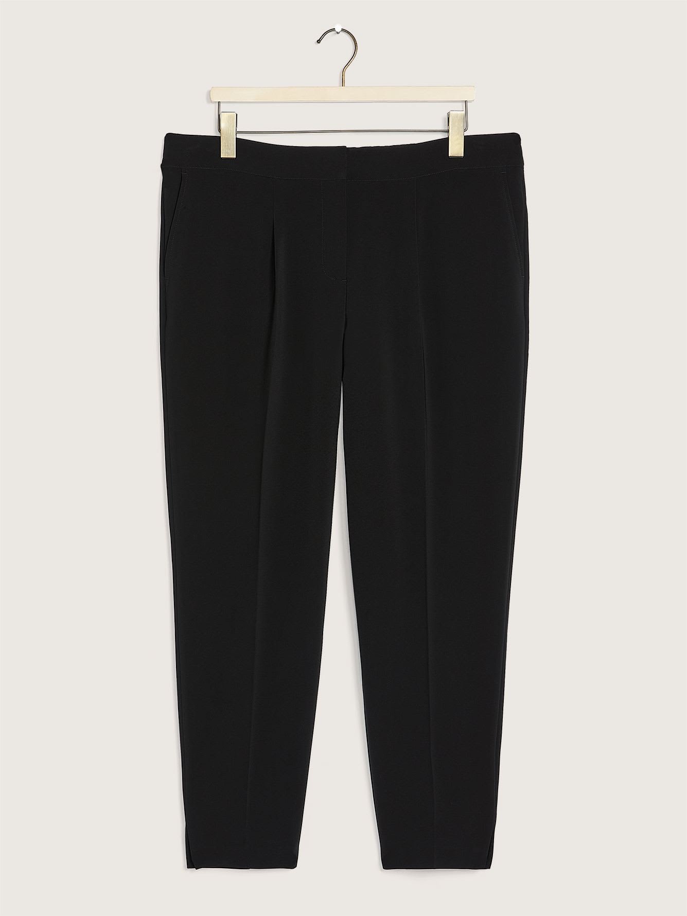 Solid Tapered-Leg Pant with Pleats | Penningtons