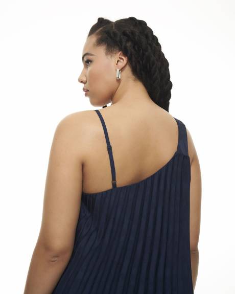 Robe mi-longue plissée asymétrique - Addition Elle