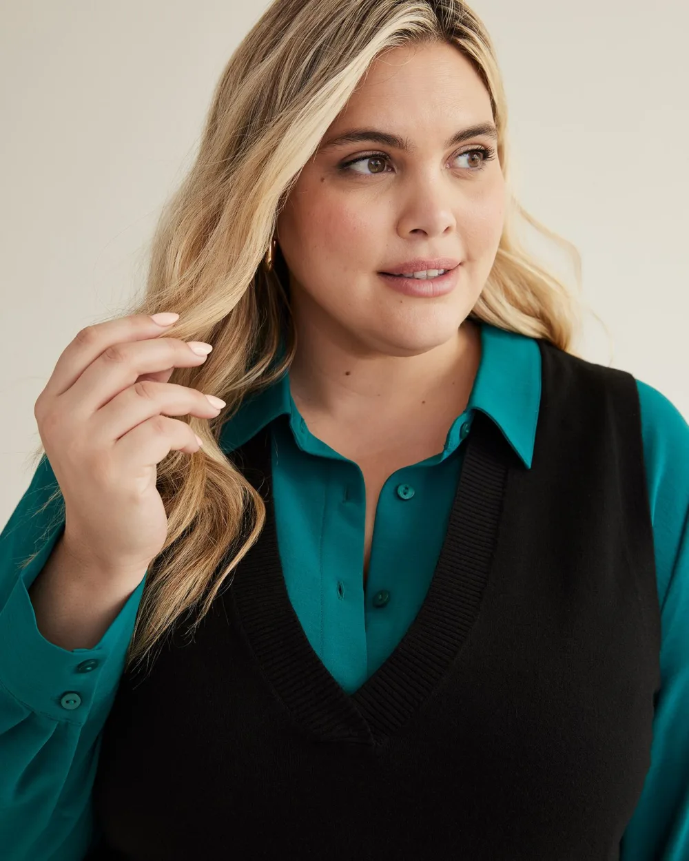 Black Knit Sweater Vest with Open Sides Penningtons