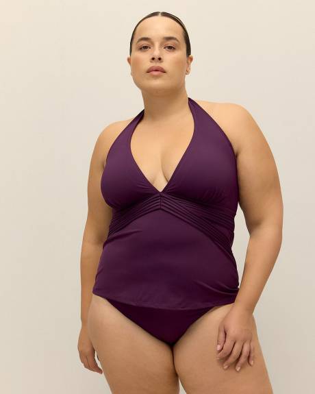 Haut tankini violet avec encolure en V