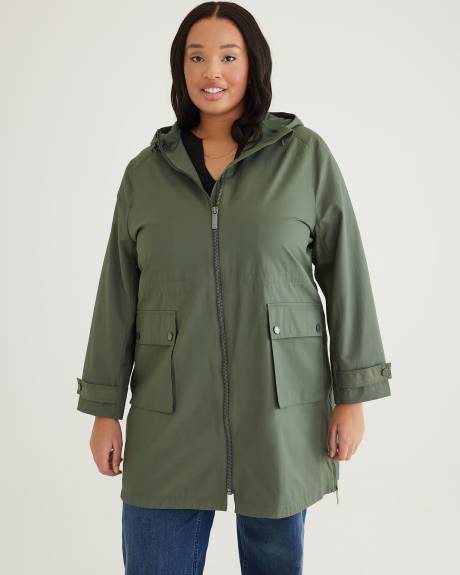 Water-Repellent Hooded Jacket