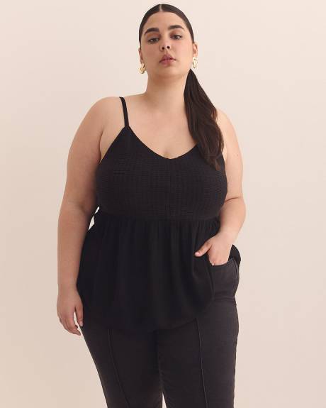 Blouse sans manches bimatière