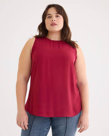 Responsible, Mixed-Media Sleeveless Blouse