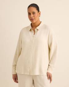 Chemisier en lin m&eacute;lang&eacute;