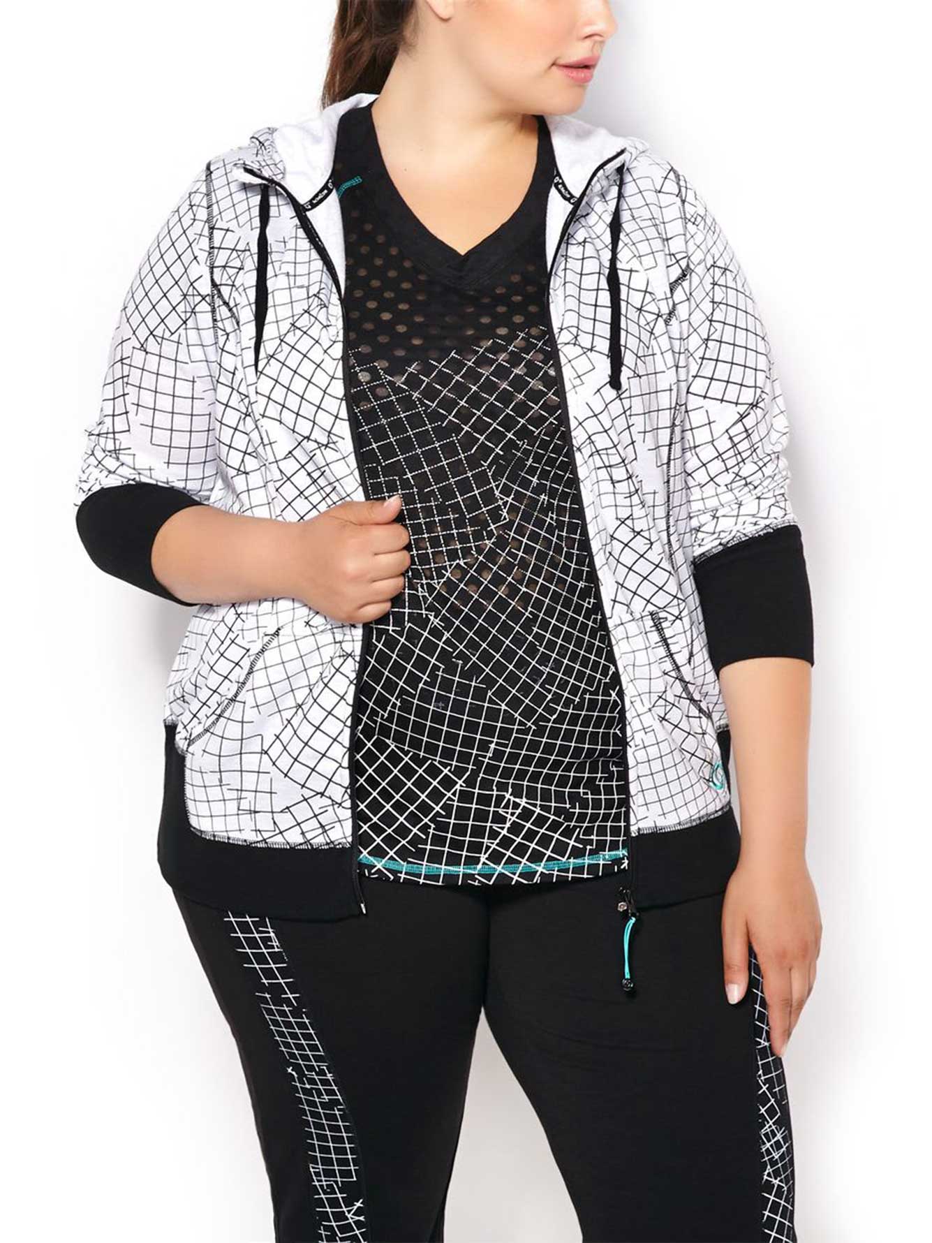 ActiveZone PlusSize Printed Zip Up Hoodie Penningtons