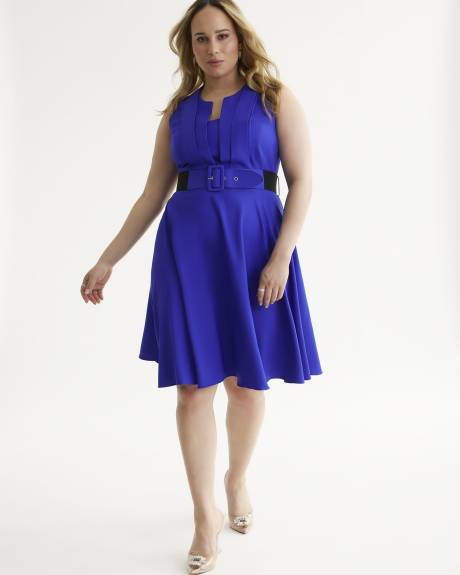 Vintage Veronica Skater Dress with Belt - City Chic