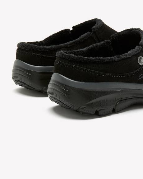Wide Width, Black Open-Back Lined Mule - Skechers